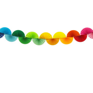 Girlanda papierowa Tęczowe Wachlarze, 2,5m, mix