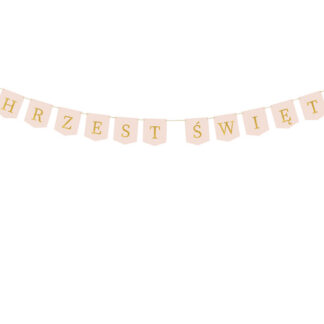 Baner ”Chrzest Święty”, 2 m, jasny różowy