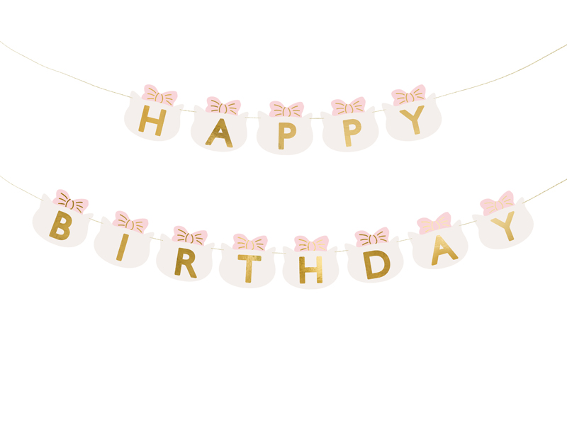 Baner Happy Birthday Kotki, 2.8 m, mix