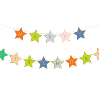 Baner papierowy Happy Birthday, mix, 260x16.5 cm