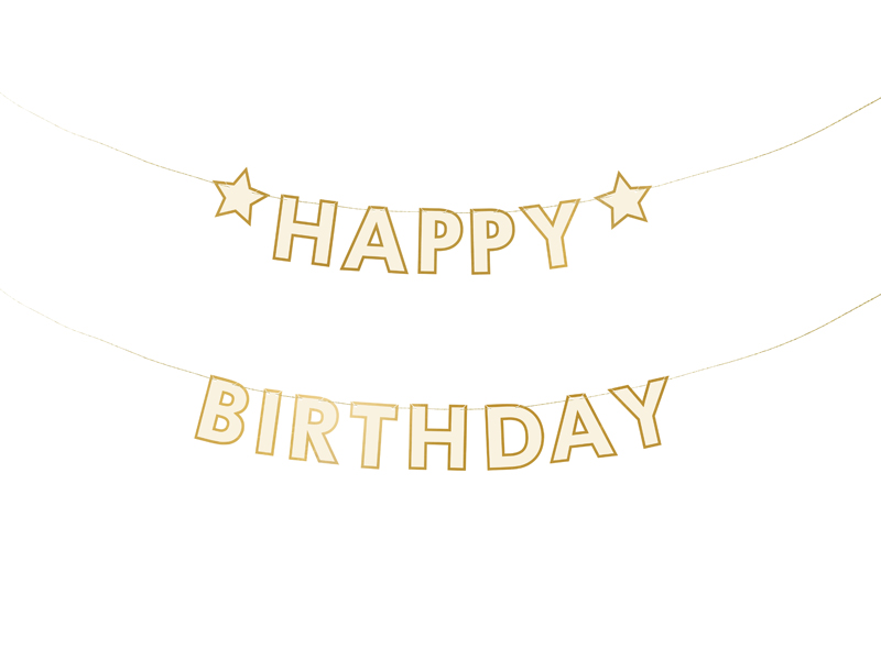 Baner papierowy Happy Birthday, mix, 220x14.5 cm