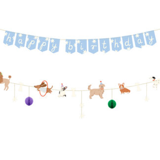 Baner Happy Birthday Pieski, 210 cm, mix