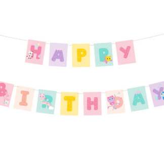 Baner Happy Birthday Koci Domek Gabi, 180 x 15 cm, mix
