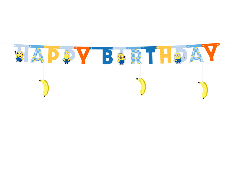 Baner Happy Birthday Minionki, 50x153 cm