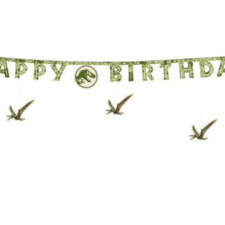 Baner Happy Birthday Jurassic World, 45×165 cm, mix