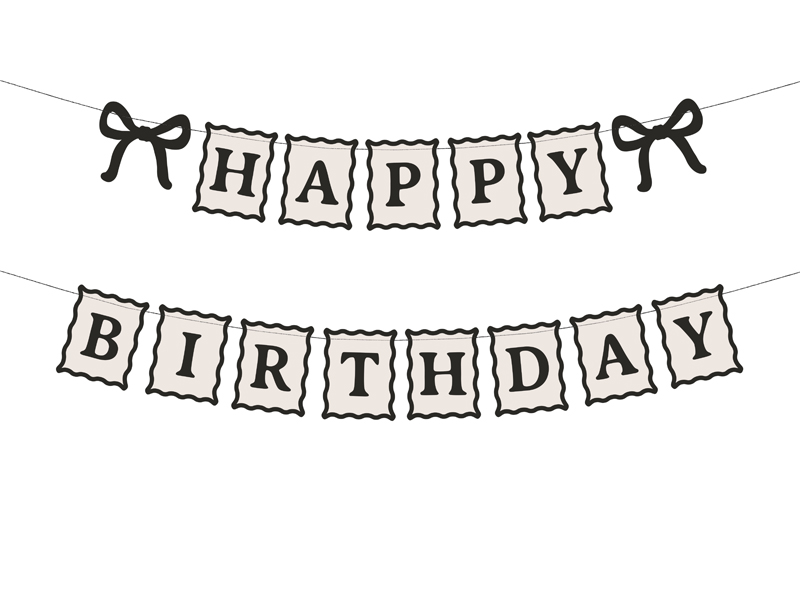Baner Happy Birthday Kokardki, 100 cm, mix