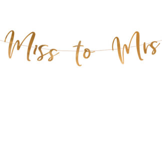 Baner Miss to Mrs, różowe złoto, 18x76cm
