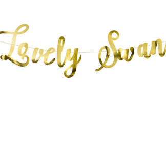 Baner Lovely Swan, złoty, 64x21,3cm