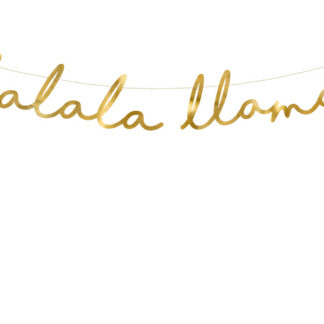 Baner Lama - Lalala Llama, złoty, 12,5x82cm