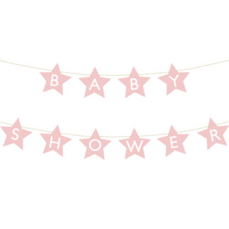 Baner Baby shower, 290×16.5 cm, jasny różowy