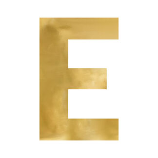 Litera lustrzana ”E”, złoty, 40×60 cm