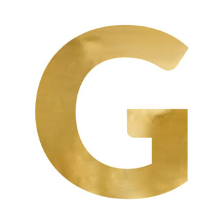 Litera lustrzana ”G”, złoty, 54×61 cm