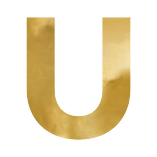 Litera lustrzana ''U'', złoty, 52x61 cm