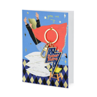 Kartka z Breloczkiem Super Hero, 12×16 cm