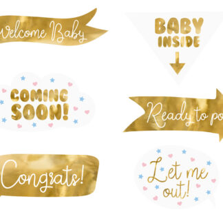 Gadżety do zdjęć Baby shower, mix (1 op. / 6 szt.)