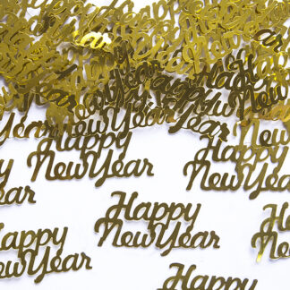 Konfetti Happy New Year, złoty, 4 x 2cm, 3g
