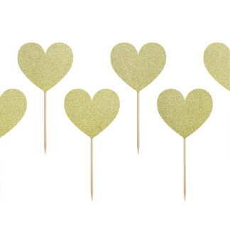 Dekoracje do muffinek Sweet Love - Serca (1 op. / 6 szt.)