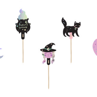 Dekoracje do muffinek Halloween, 14 cm, mix (1 op. / 6 szt.)