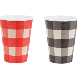 Kubeczki w kratę, mix, 400 ml (1 op. / 6 szt.)