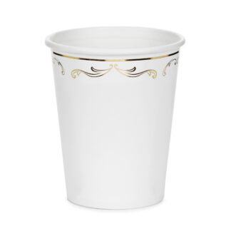 Kubeczki z ornamentem, biały, 220 ml (1 op. / 6 szt.)