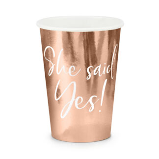 Kubeczki She said yes!, różowe złoto, 220ml (1 op. / 6 szt.)