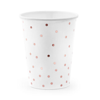 Kubeczki Kropki, biały, 260ml (1 op. / 6 szt.)
