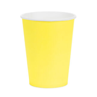Kubeczki papierowe, żółty, 250ml (1 op. / 6 szt.)