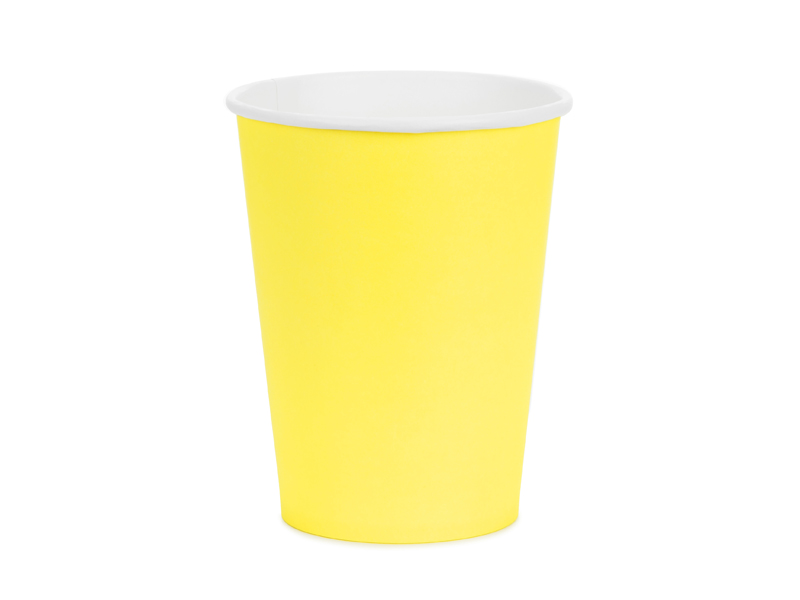 Kubeczki papierowe, żółty, 250ml (1 op. / 6 szt.)