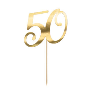 Topper na tort ”50”, złoty, 20.5cm