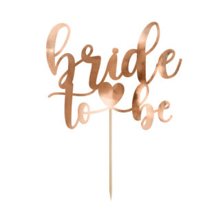 Topper Bride to be, 17.5 cm, różowe złoto