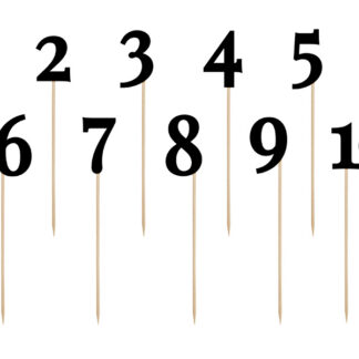 Numery na stół, czarny, 24-26cm (1 op. / 11 szt.)