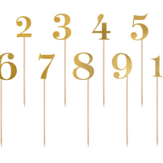 Numery na stół, złoty, 25,5-26,5cm (1 op. / 11 szt.)