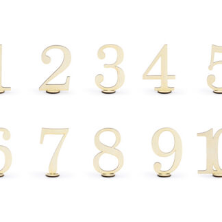 Drewniane numery na stół, 10,5cm (1 op. / 10 szt.)