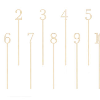 Drewniane numery na stół, 25 cm (1 op. / 10 szt.)