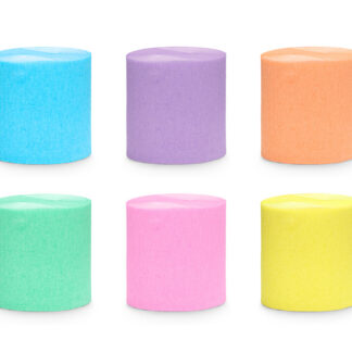 Krepa 5cm/10m, zestaw 6 szt., mix pastelowe tęczowe (1 op. / 6 szt.)