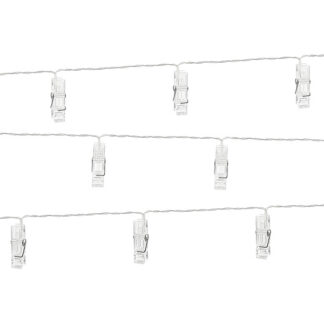 Lampki LED klamerki, bezbarwny, 1,4m