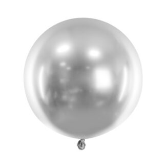 Balon okrągły Glossy 60cm, srebrny