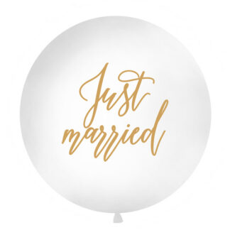 Balon 1 m, Just married, biały