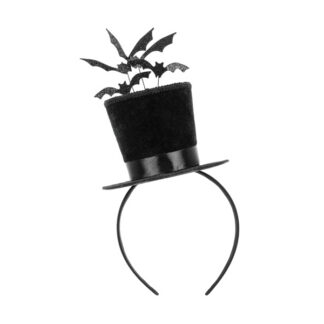 Opaska Cylinder z Nietoperzami, 19×26 cm, czarny