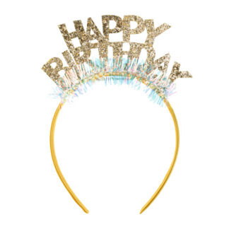 Opaska Happy Birthday 14.5×19 cm, złoty