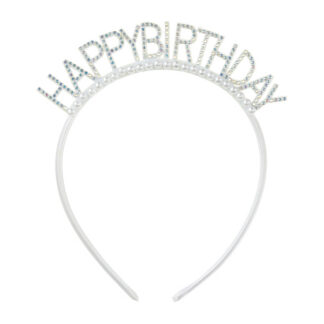 Opaska Happy Birthday 14×15.5 cm, srebrny
