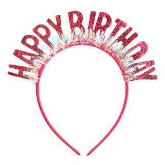 Opaska Happy Birthday 18×18 cm, różowy