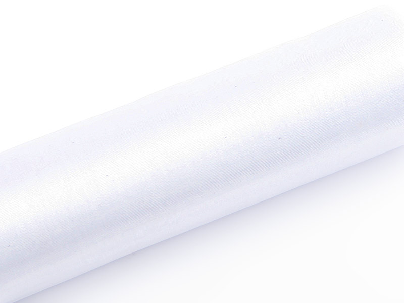 Organza Gładka, biały, 0,16 x 9m (1 szt. / 9 mb.)