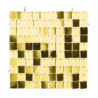Panel cekinowy, kwadraty, złoty, 30x30 cm