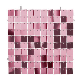 Panel cekinowy, kwadraty, jasny różowy, 30×30 cm