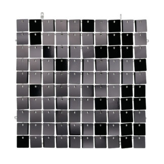 Panel cekinowy, kwadraty, czarny, 30×30 cm
