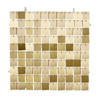 Panel cekinowy, kwadraty, jasny złoty, 30×30 cm