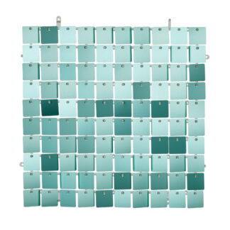 Panel cekinowy, kwadraty, blady turkus, 30×30 cm