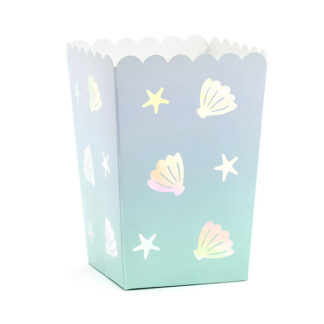 Pudełka na popcorn Narwal, mix, 7x7x12,5cm (1 op. / 6 szt.)