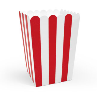 Pudełka na popcorn, mix, 7x7x12,5cm (1 op. / 6 szt.)